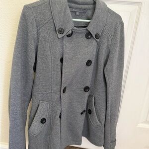 Ashley By 26 International Gray Peacoat with Wide Collar